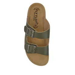 Fly Flot Dual-Strap Slip-On Sandals - Khaki