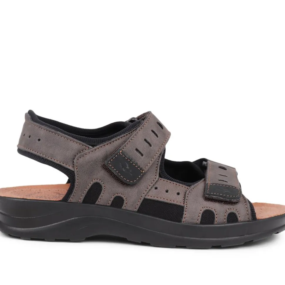 Fly Flot Dual Touch Fastening Sandals - Dark Brown