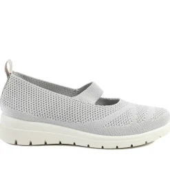 Fly Flot Elasticated Mary Janes - Light Grey