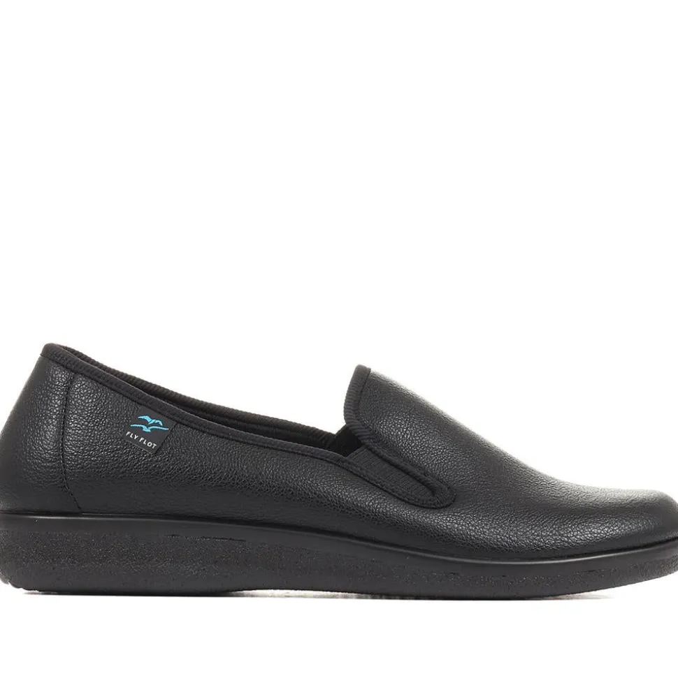 Fly Flot Elastic Fit Full Slippers - Black