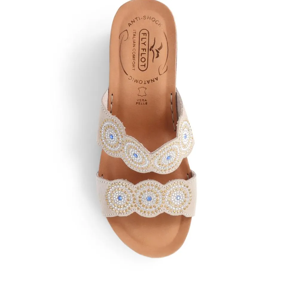 Fly Flot Embellished Wedge Sandals - Beige