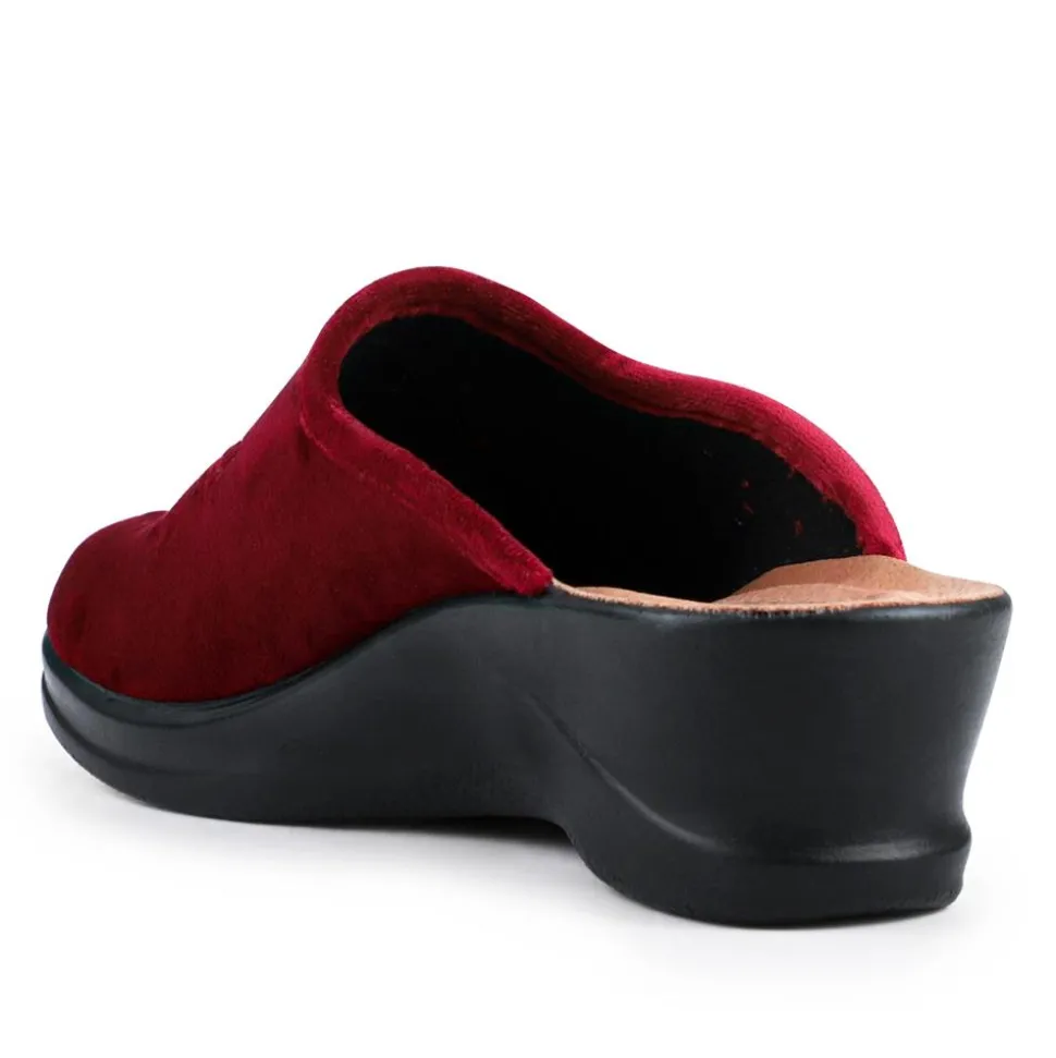 Fly Flot Engraved Self Moulding Mules - Burgundy