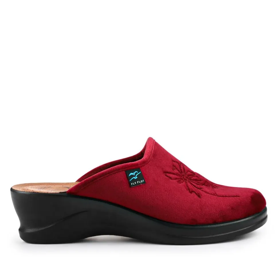 Fly Flot Engraved Self Moulding Mules - Burgundy