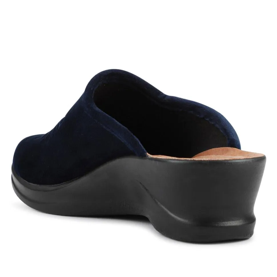 Fly Flot Engraved Self Moulding Mules - Navy