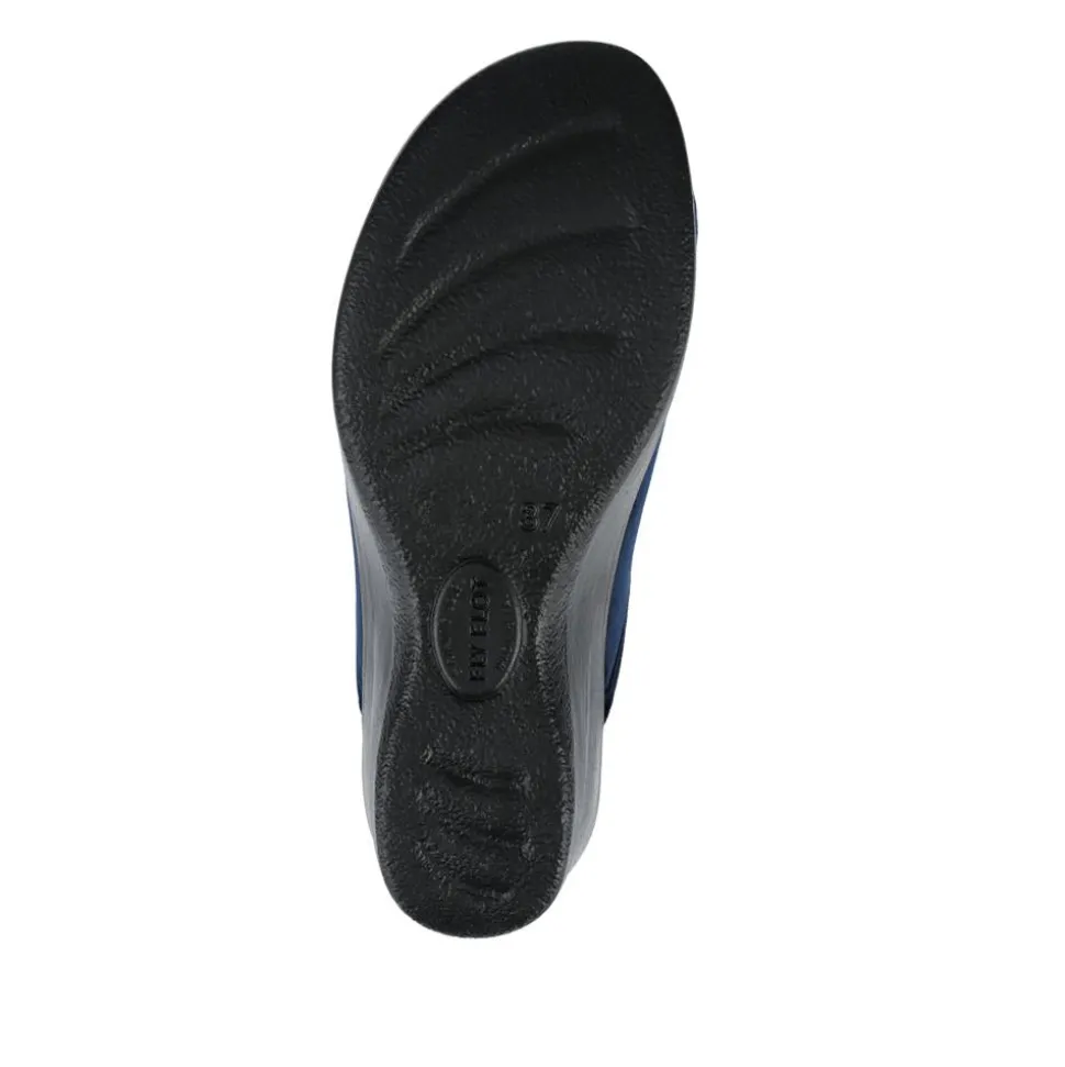 Fly Flot Engraved Self Moulding Mules - Navy