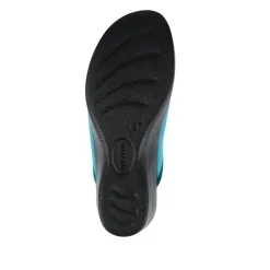 Fly Flot Engraved Self Moulding Mules - Teal
