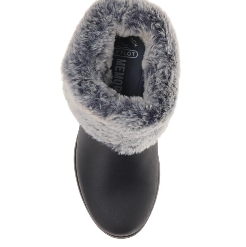 Fly Flot Faux Fur Ankle Boots - Black
