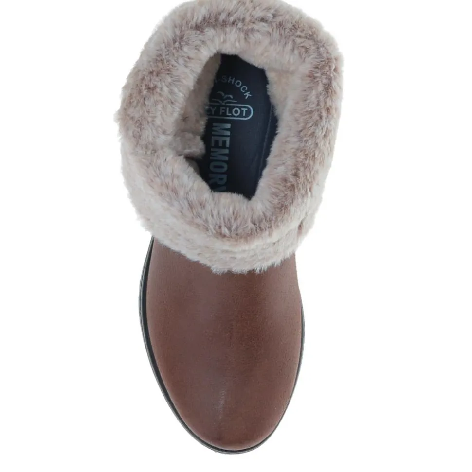 Fly Flot Faux Fur Ankle Boots - Brown