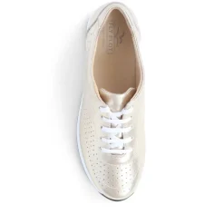 Fly Flot Lace Up Leather Trainers - Gold