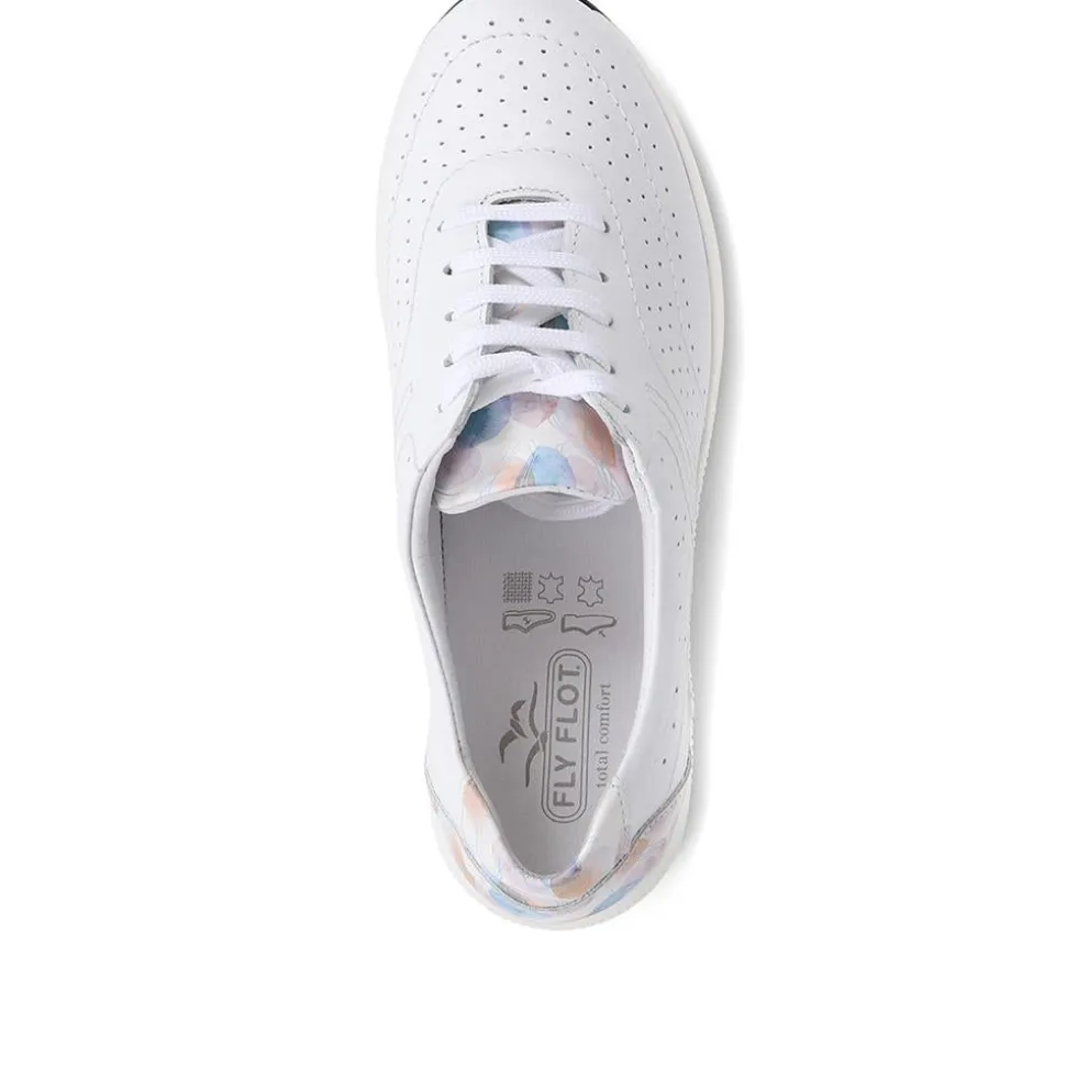 Fly Flot Lace Up Leather Trainers - White