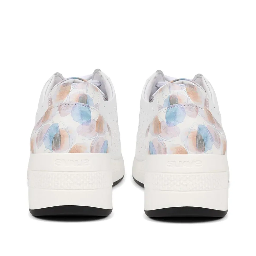 Fly Flot Lace Up Leather Trainers - White
