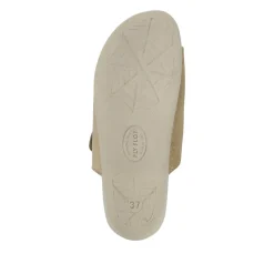 Fly Flot Leather Dual-Strapped Sandals - Beige