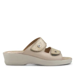 Fly Flot Leather Dual-Strapped Sandals - Beige