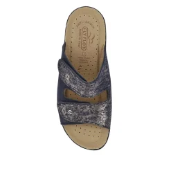 Fly Flot Leather Dual-Strapped Sandals - Blue