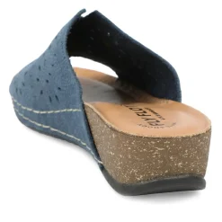 Fly Flot Leather Mule Sandals - Blue