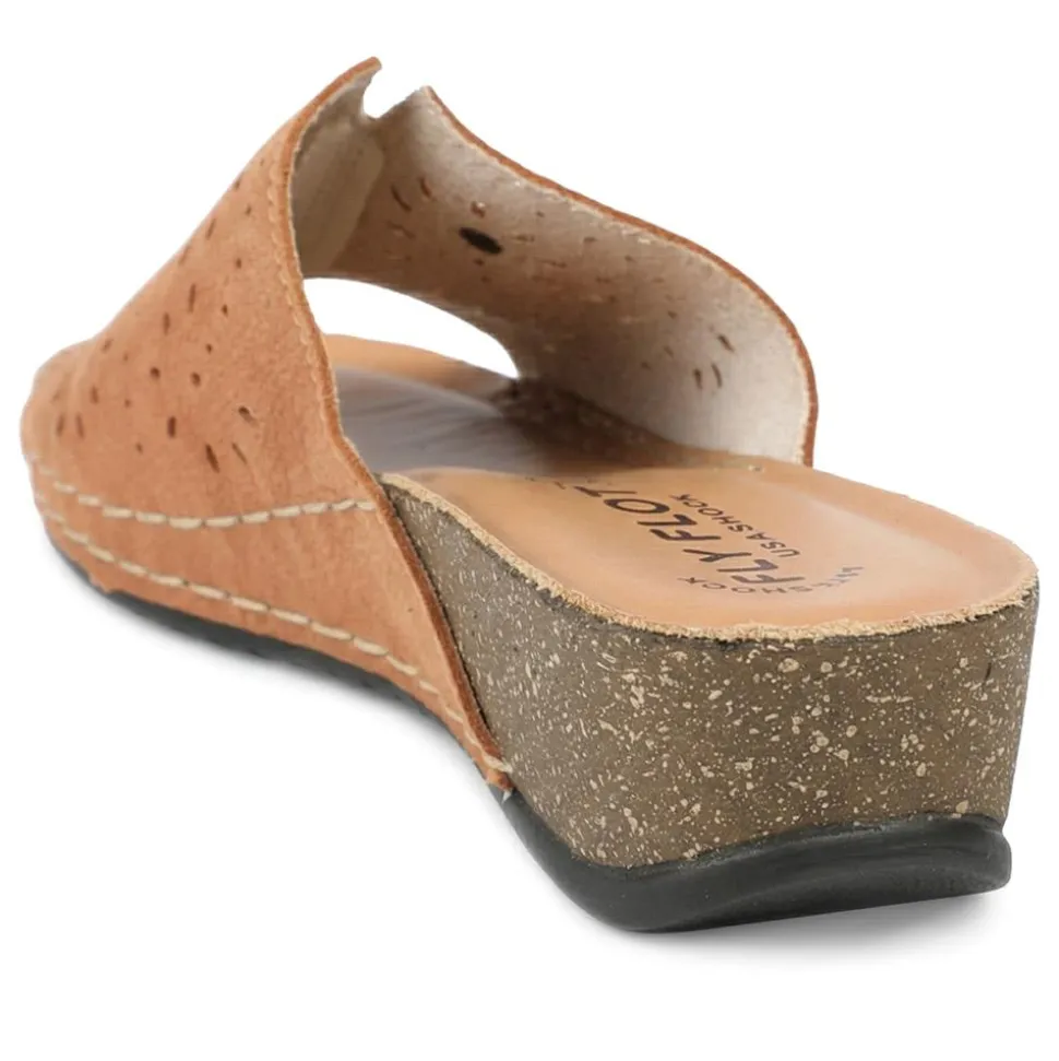 Fly Flot Leather Mule Sandals - Tan