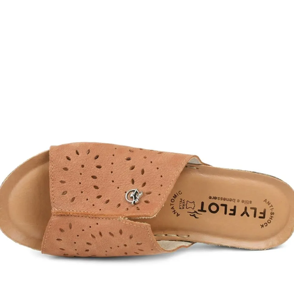Fly Flot Leather Mule Sandals - Tan