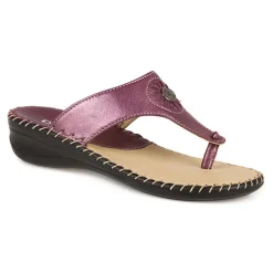 Fly Flot Leather Toe Post with Metal Centre Stud - Purple