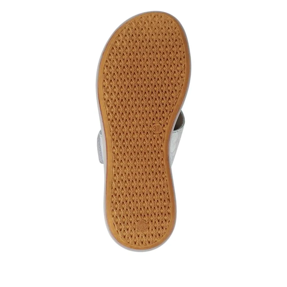 Fly Flot Leather Touch Fasten Toe Post Sandals - White