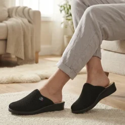 Fly Flot Lightweight Self Moulding Mules - Black