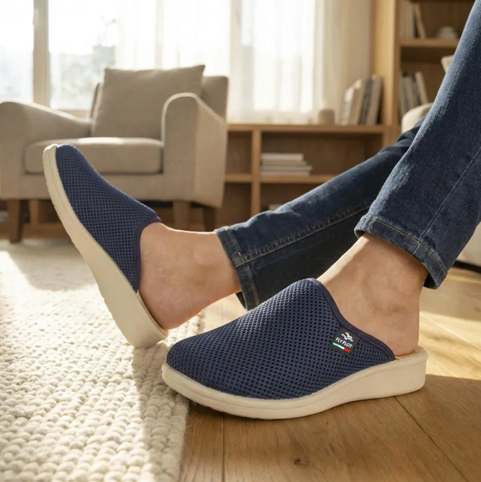 Fly Flot Lightweight Self Moulding Mules - Blue