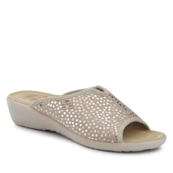 Fly Flot Lightweight Shock Absorbing Leather Mules - Beige