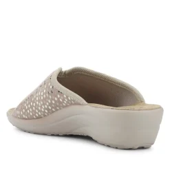 Fly Flot Lightweight Shock Absorbing Leather Mules - Beige