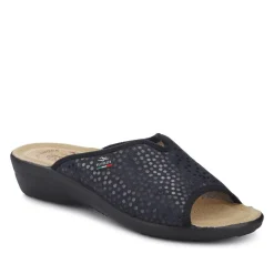 Fly Flot Lightweight Shock Absorbing Leather Mules - Black