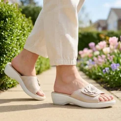 Fly Flot Mule Sandals - Beige
