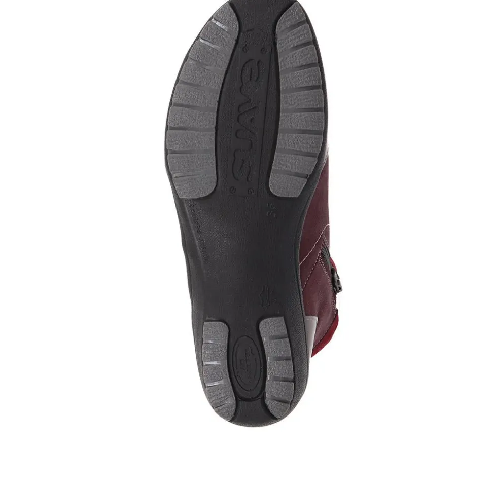 Fly Flot Patent Accented Ankle Boots - Burgundy