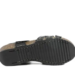 Fly Flot Patent Touch Fasten Sandals - Black
