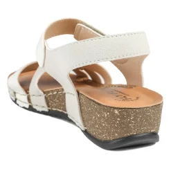 Fly Flot Patent Touch Fasten Sandals - Off White