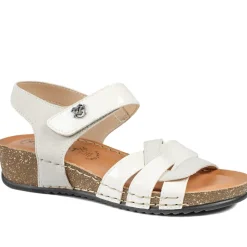 Fly Flot Patent Touch Fasten Sandals - Off White