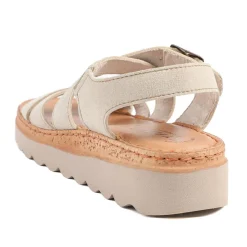 Fly Flot Platform Heel Buckled Sandals - Beige