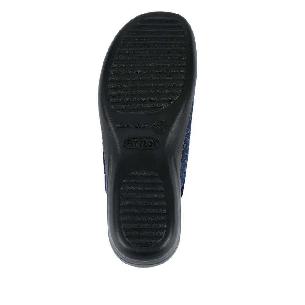 Fly Flot Self Moulding Velour Mules - Navy