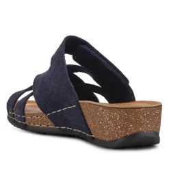 Fly Flot Shock Absorbing Leather Sandals - Blue
