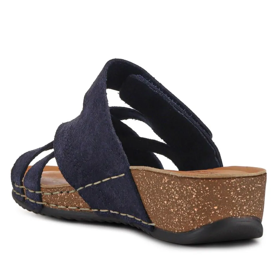 Fly Flot Shock Absorbing Leather Sandals - Blue