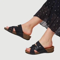 Fly Flot Shock Absorbing Leather Sandals - Blue