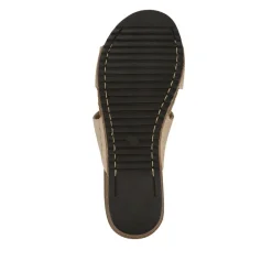 Fly Flot Shock Absorbing Leather Wedge Mules - Beige