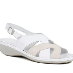 Fly Flot Slingback Strappy Sandals - White-Beige