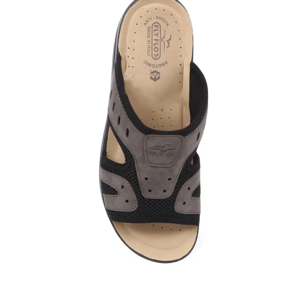 Fly Flot Slip On Mule Sandals - Dark Brown