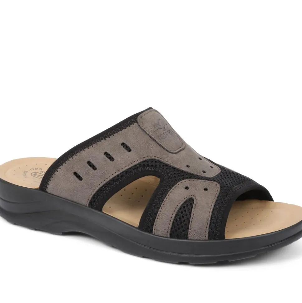 Fly Flot Slip On Mule Sandals - Dark Brown