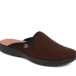 Fly Flot Slip On Mule Slippers - Dark Brown