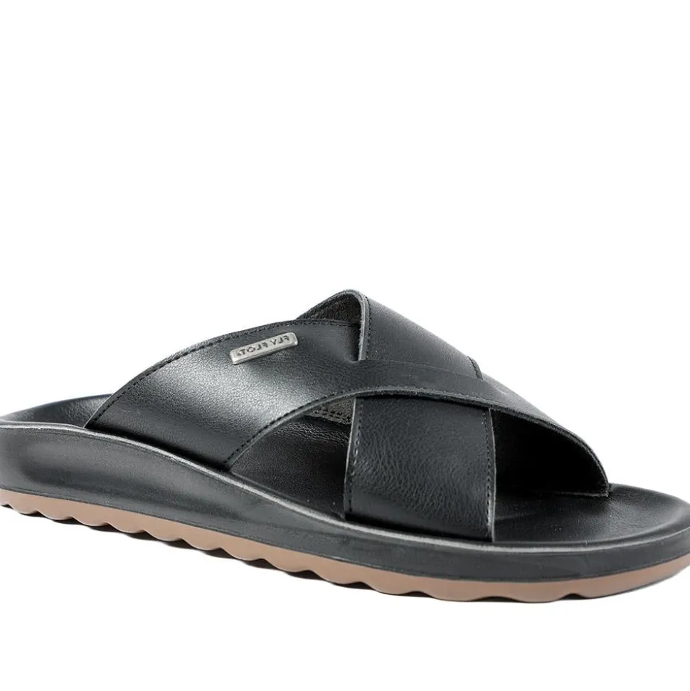 Fly Flot Strappy Slip On Sandals - Black