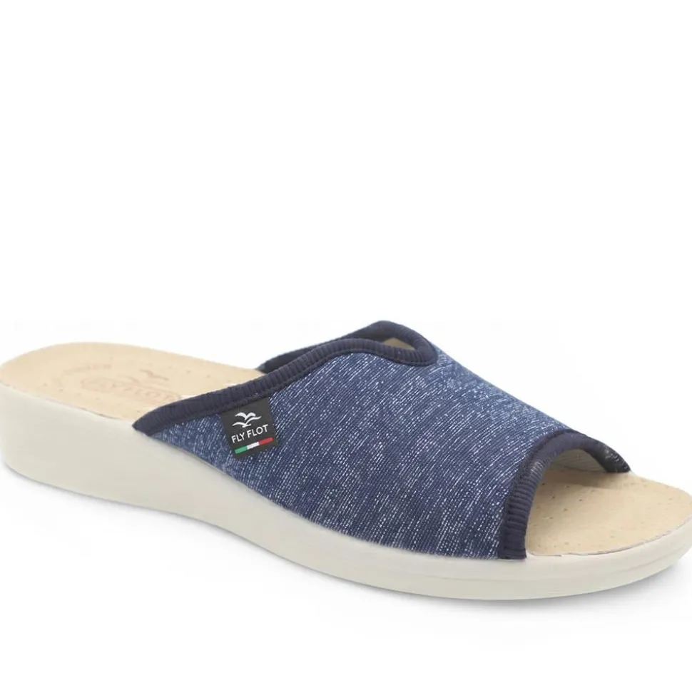 Fly Flot Stretch Fit Mule Sandals - Navy Shimmer