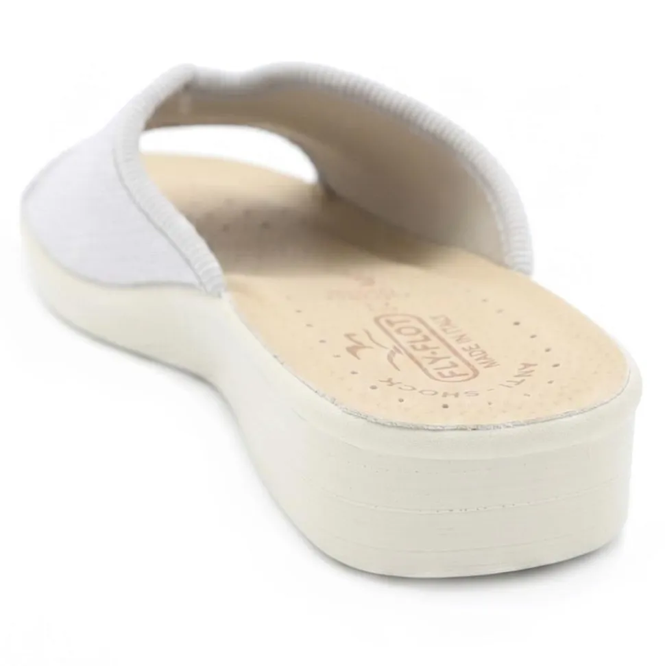 Fly Flot Stretch Fit Mule Sandals - Silver Shimmer