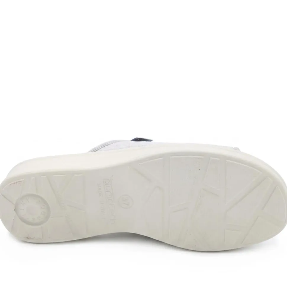 Fly Flot Stretch Fit Mule Sandals - Silver Shimmer