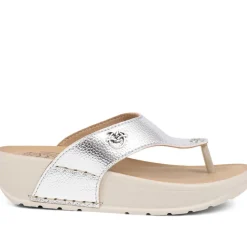 Fly Flot Toe Post Platform Sandals - Silver