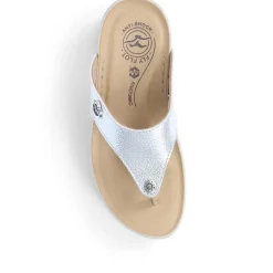 Fly Flot Toe Post Platform Sandals - Silver