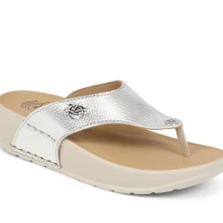 Fly Flot Toe Post Platform Sandals - Silver